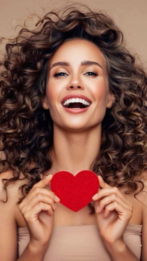 femeie cu un zâmbet puternic și radiant care are o bază puternică și sănătoasă