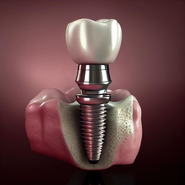 implantul dentar prezentat în imagine 3D