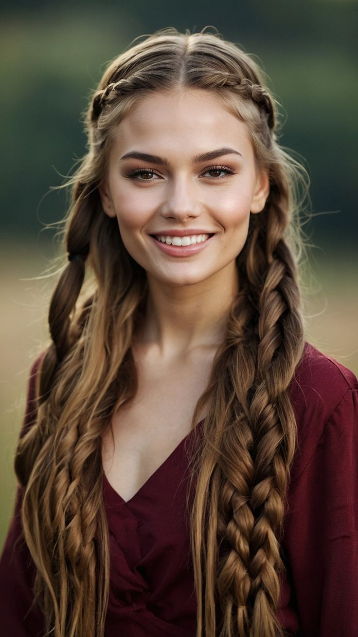 femeie cu păr lung și ciocolatiu, bluză vișinie și decoltată și un zâmbet strălucitor, alb imaculat, perfect, frumos, impecabil cu albire dentară